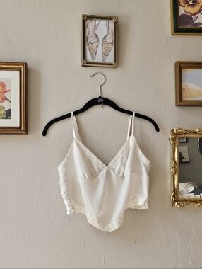 Silk-Blend And Lace Crop Tank